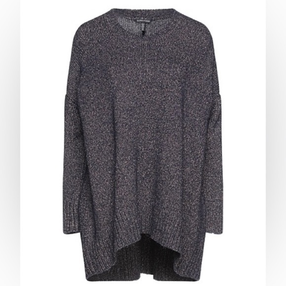 Eileen Fisher Dark Purple Thick Knit High Low Sweater - Picture 1 of 8